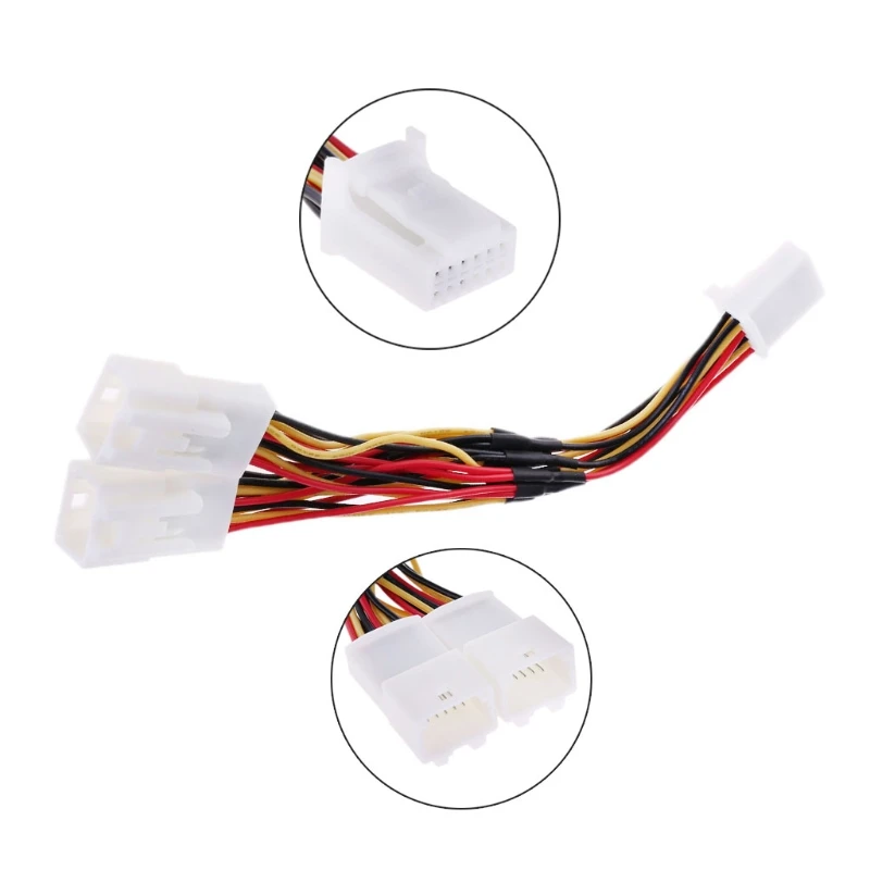 2024 New Y Cable Splitter Adapter 6+6 Plug for audio Navi AUX CDC Tuning for toyota Lexus