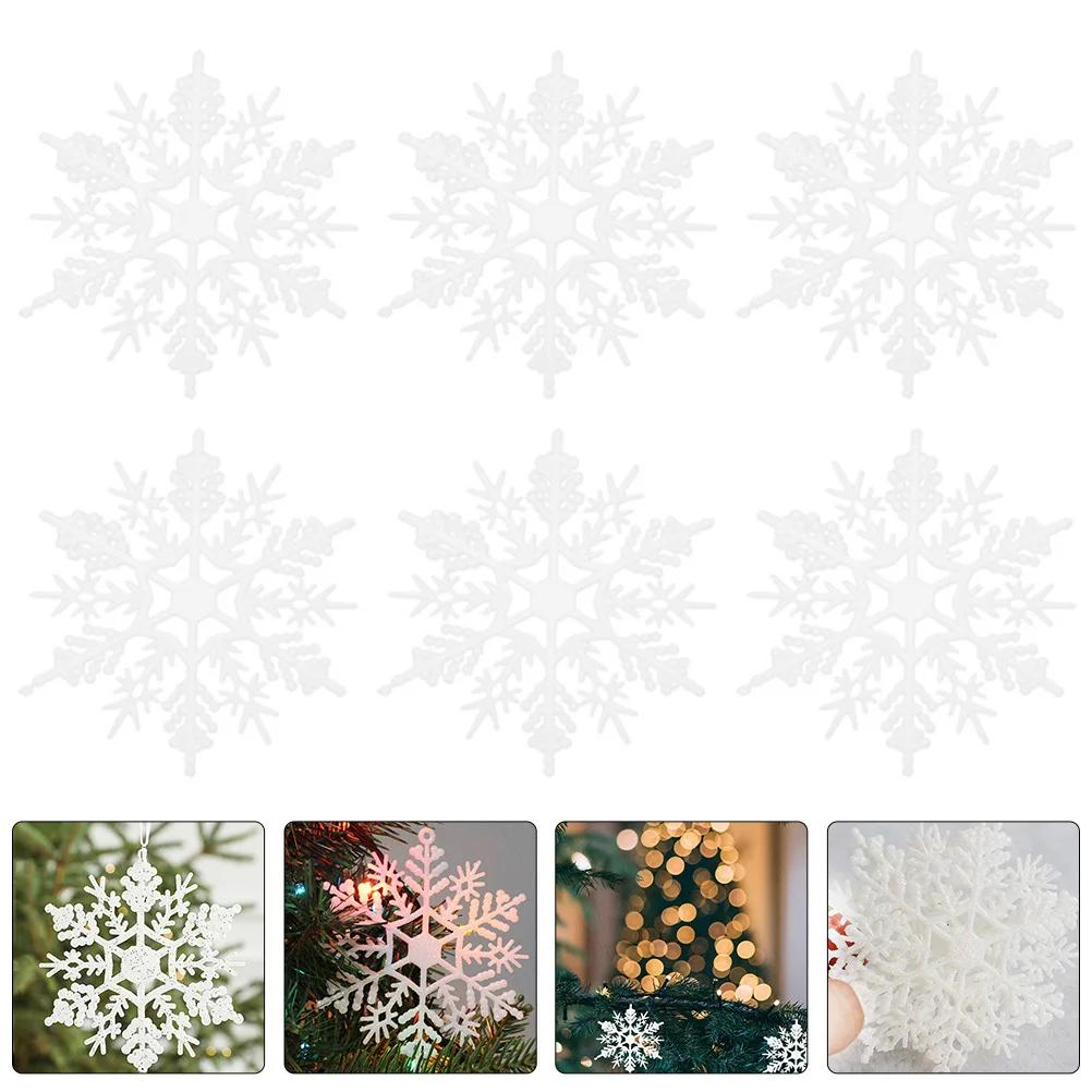 

6Pcs Christmas Snowflake Hanging Ornaments Sturdy Xmas Tree Decor for Home Party Decoration Christmas Hanging Snowflake Ornament