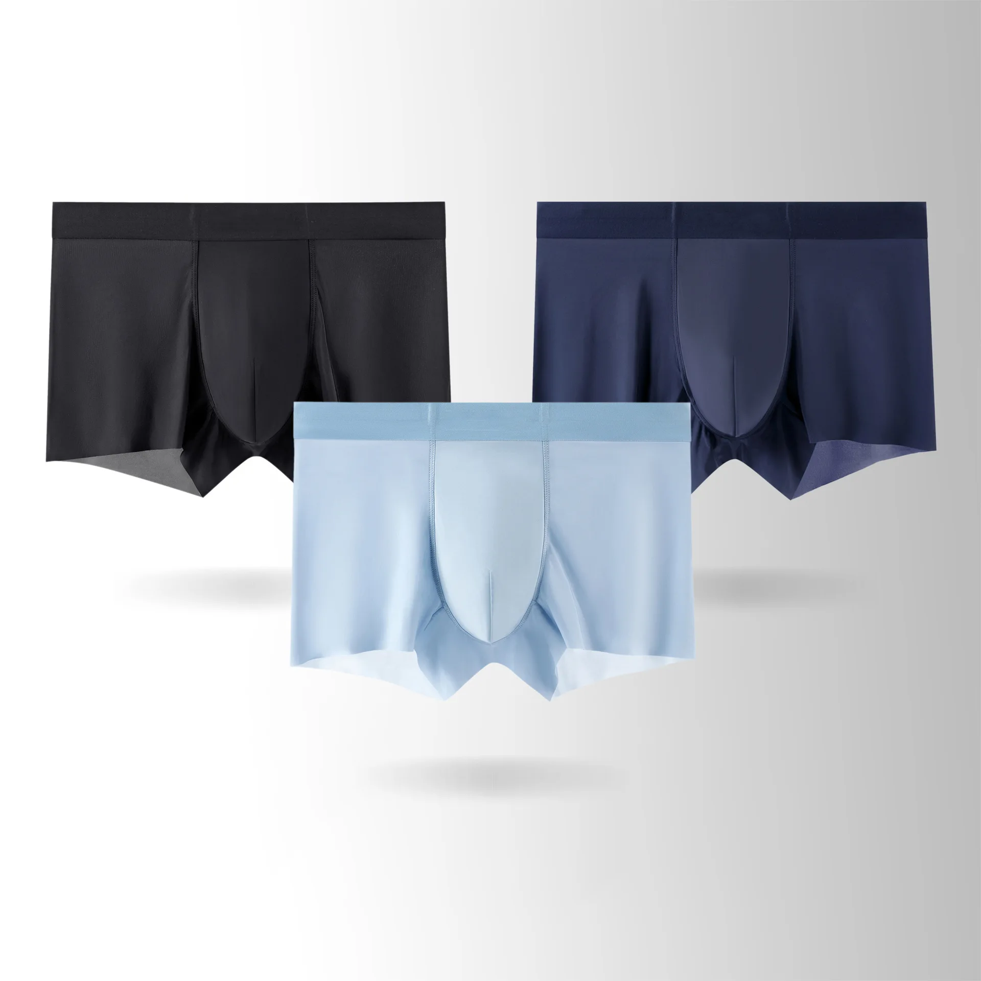 

Summer Thin Briefs Men's Underwear Ultra Thin Ice Silk Boxer Briefs Men Mesh Breathable Sweat Absorbing Seamless Lift Underwear