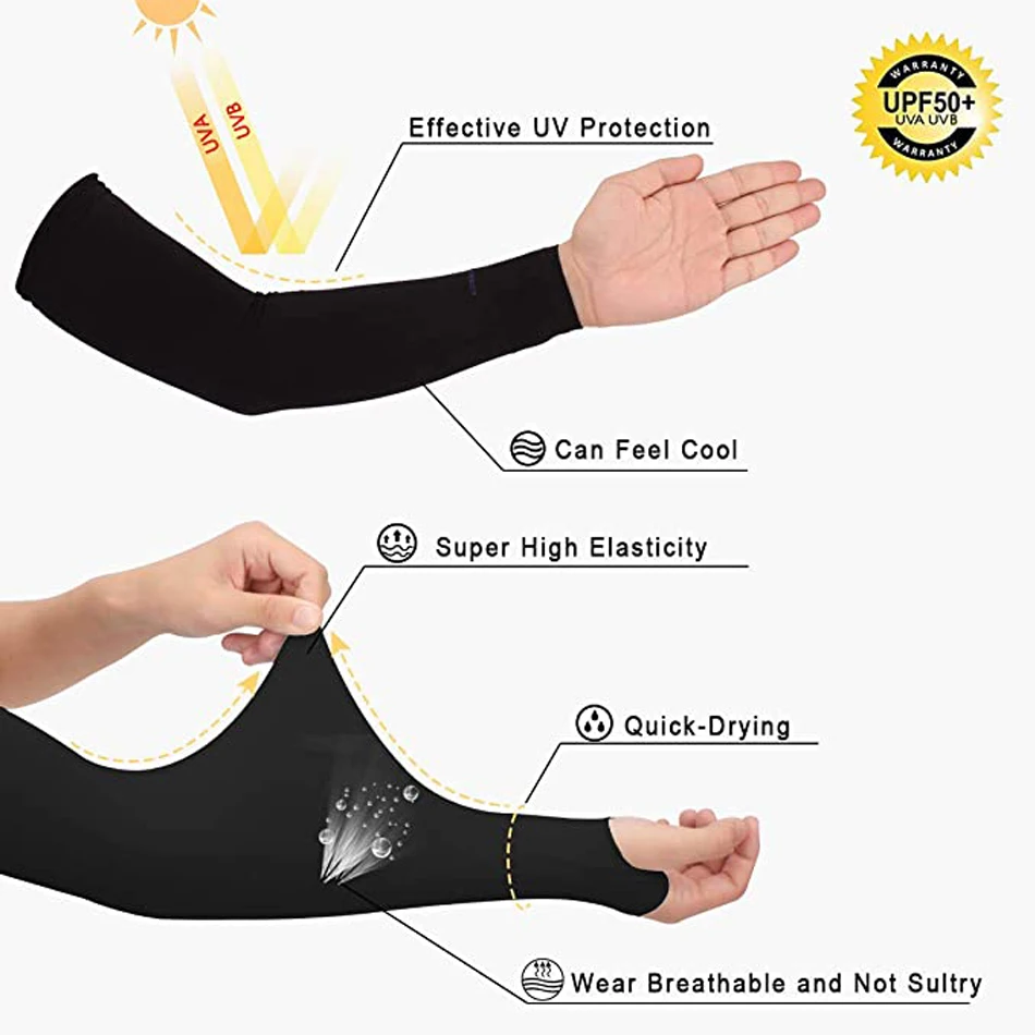 Worthdefence 6/7 Pairs Compression Arm Sleeve Cuff Sun UV Protection Cover Men Women Mangas Arm Warmers Summer Running Cycling