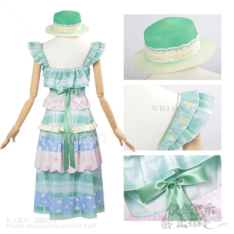 Аниме игра Infinity Nikki косплей костюм для девочек летнее платье на бретельках с цветочным принтом без рукавов многослойный торт Лолита богемный индивидуальный заказ