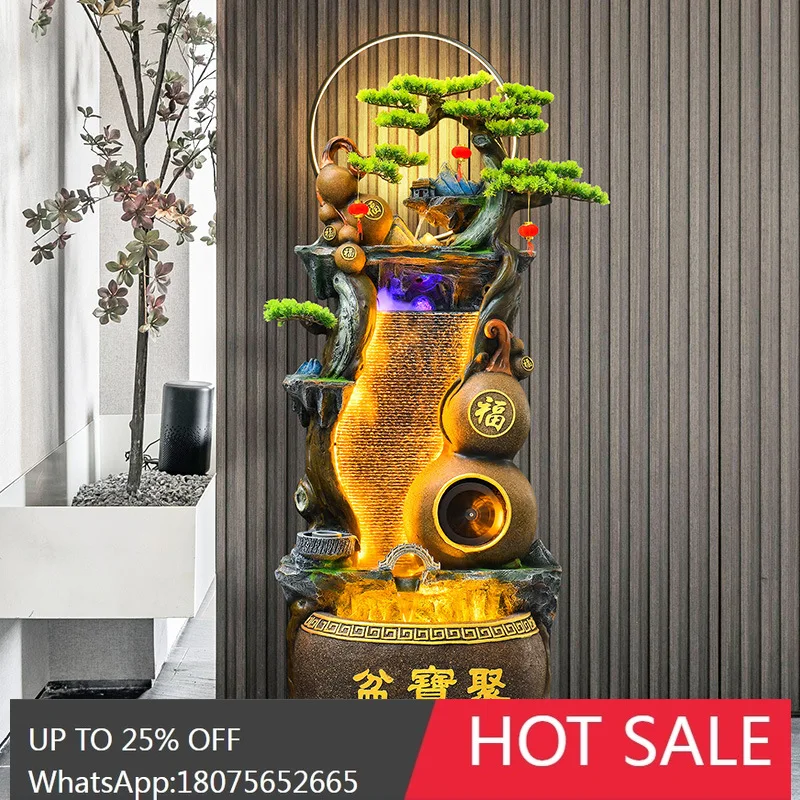 LYY  Fake Mountain Fountain Circulating Water Flow Wealth-Attracting Ornament for Living Room Entrance Floor
