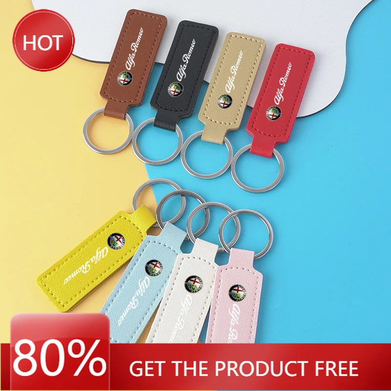 Hub Caps Leather Car Keychain Keyring Woman Gifts Pendant Key Chain Key Ring For Alfa Romeo Giulia Stelvio Giulietta 159 147 156