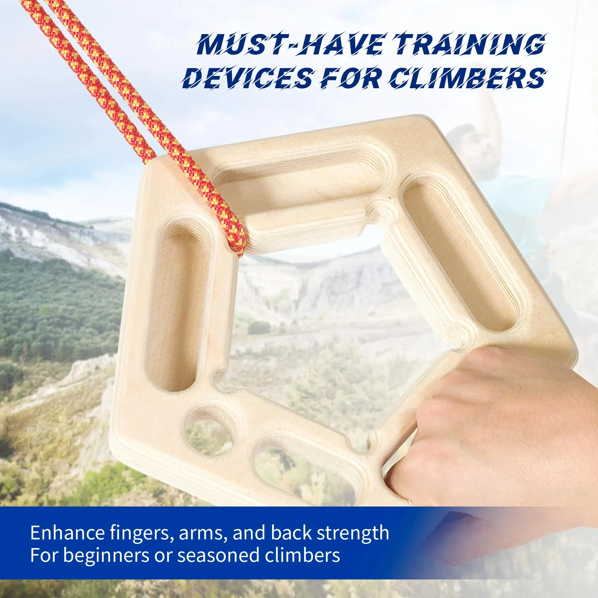 Finger Strengthen Climbing Board Pull-Ups Weight Hang Trainer Portable Tool Grip Forearm Strengthener Exercise image 5