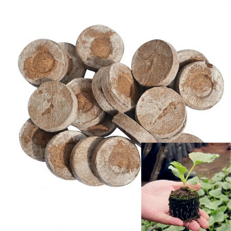 

20pcs/Lot Garden Supplies Seedling Block Nursery Nutrient Soil Compressed Coconut Bran Magic Medium Peat Planters Accessories
