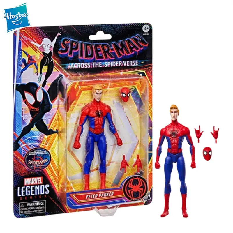 Genuíno hasbro marvel legends série spiderman 2099 através do universo peter parker pvc 15cm figura modelo brinquedo presente colecionáveis