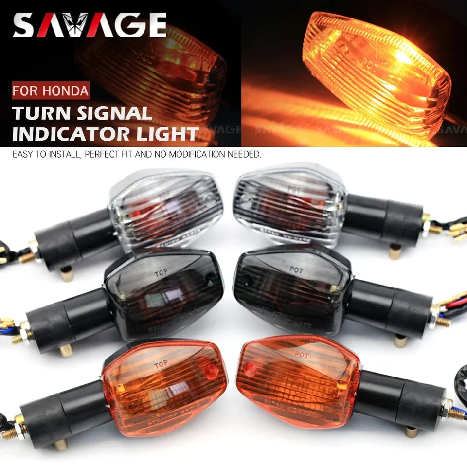 Koplampen motorfietsen Voor CB500X CB500F CBR 600RR 650F CB650F CRF250L CRF300L NC 700 Motorfiets LED Richtingaanwijzer 8MM Moto Indicator Lamp Motorfiets koplamp(4piece Clear