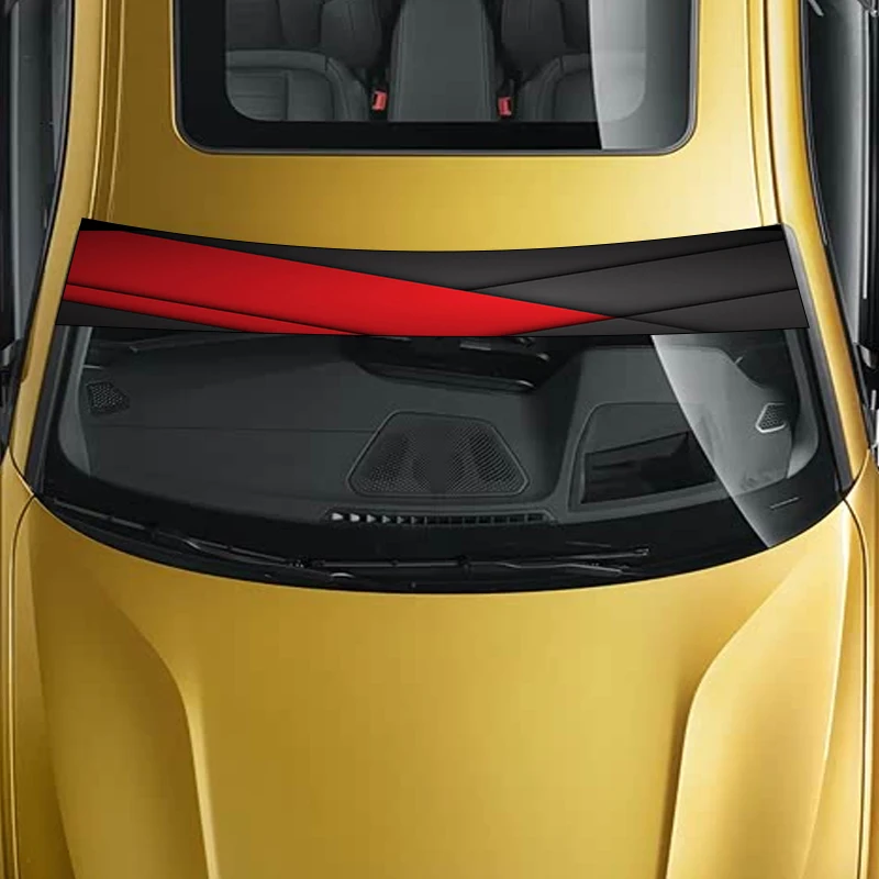 1 buah lukisan dekoratif geometris cairan hitam dan merah Performa luar biasa Desain unik Stiker kaca depan Goresan