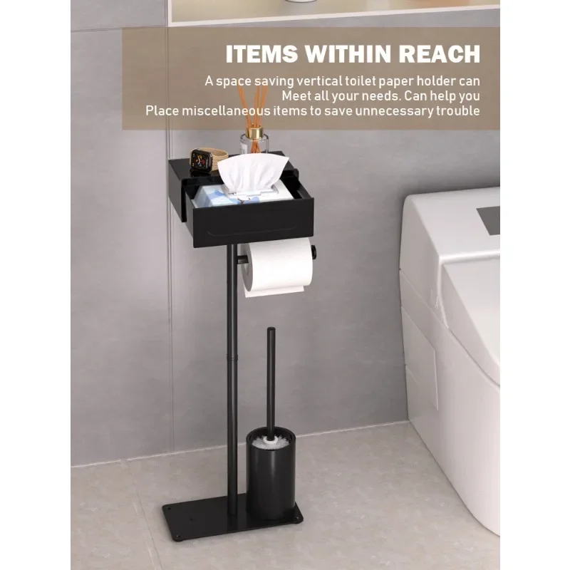 

Напольный держатель для салфеток для унитаза, напольный держатель для туалетной щетки в ванной комнате, ящик, нет необходимости сверлить отверстий