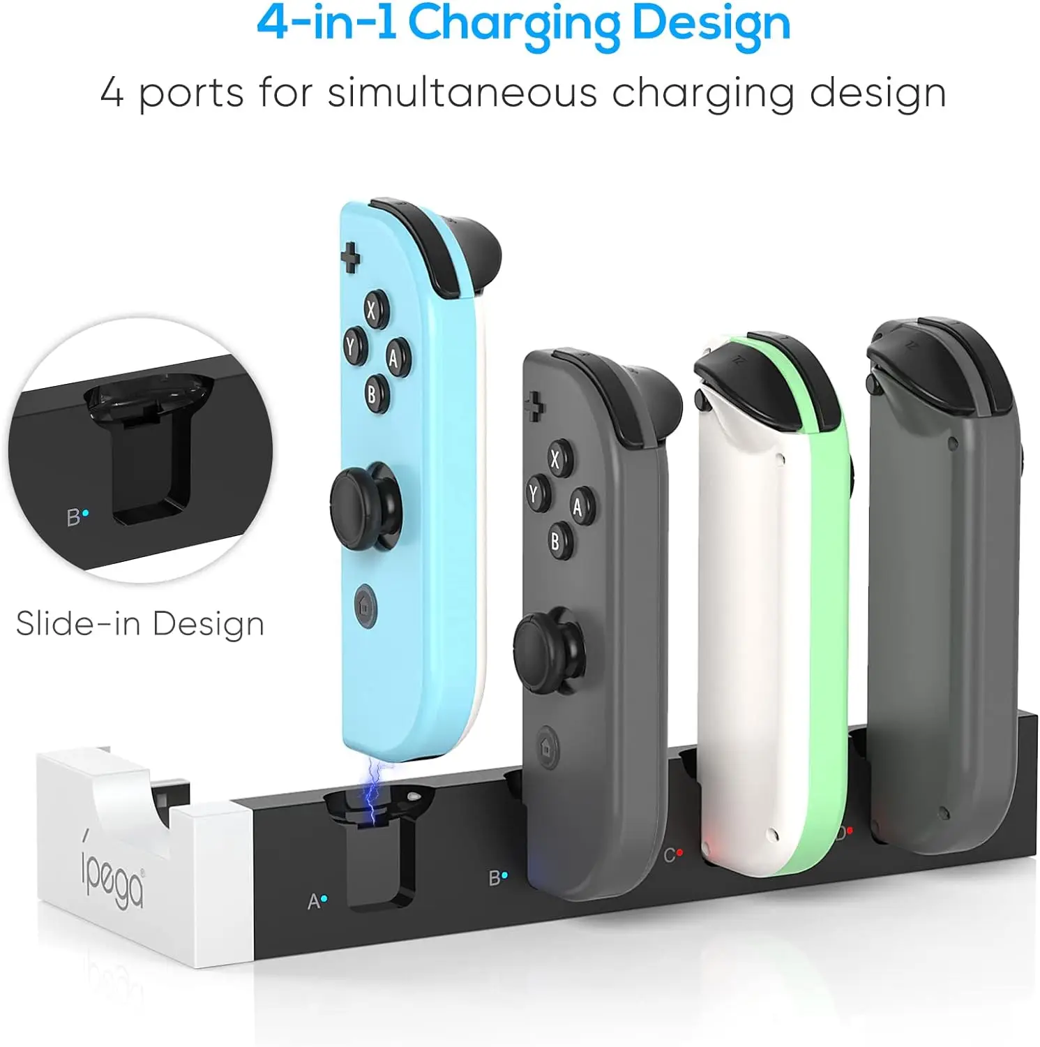 Ipega For Nintendo Switch Joycon Controller Charger Charging Dock Stand Station Joy Con Holder for NS Joy-Con Game Accessories