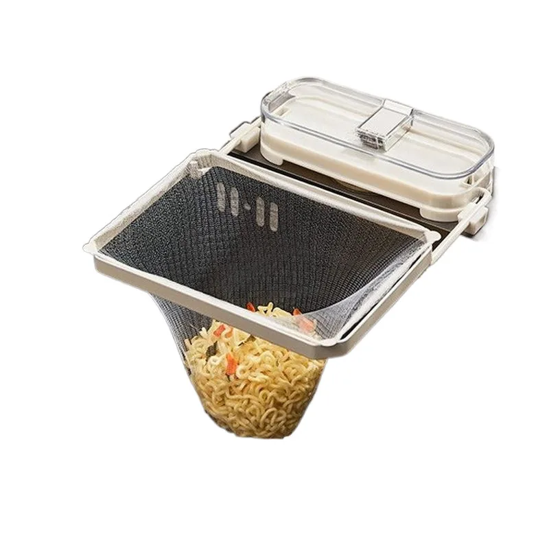 Kitchen Sink Filter Rack With 50pcs Net Filter Bag Foldable Multi-Purpose Drainage Basket Leftovers Soup Food Drainer Shelf