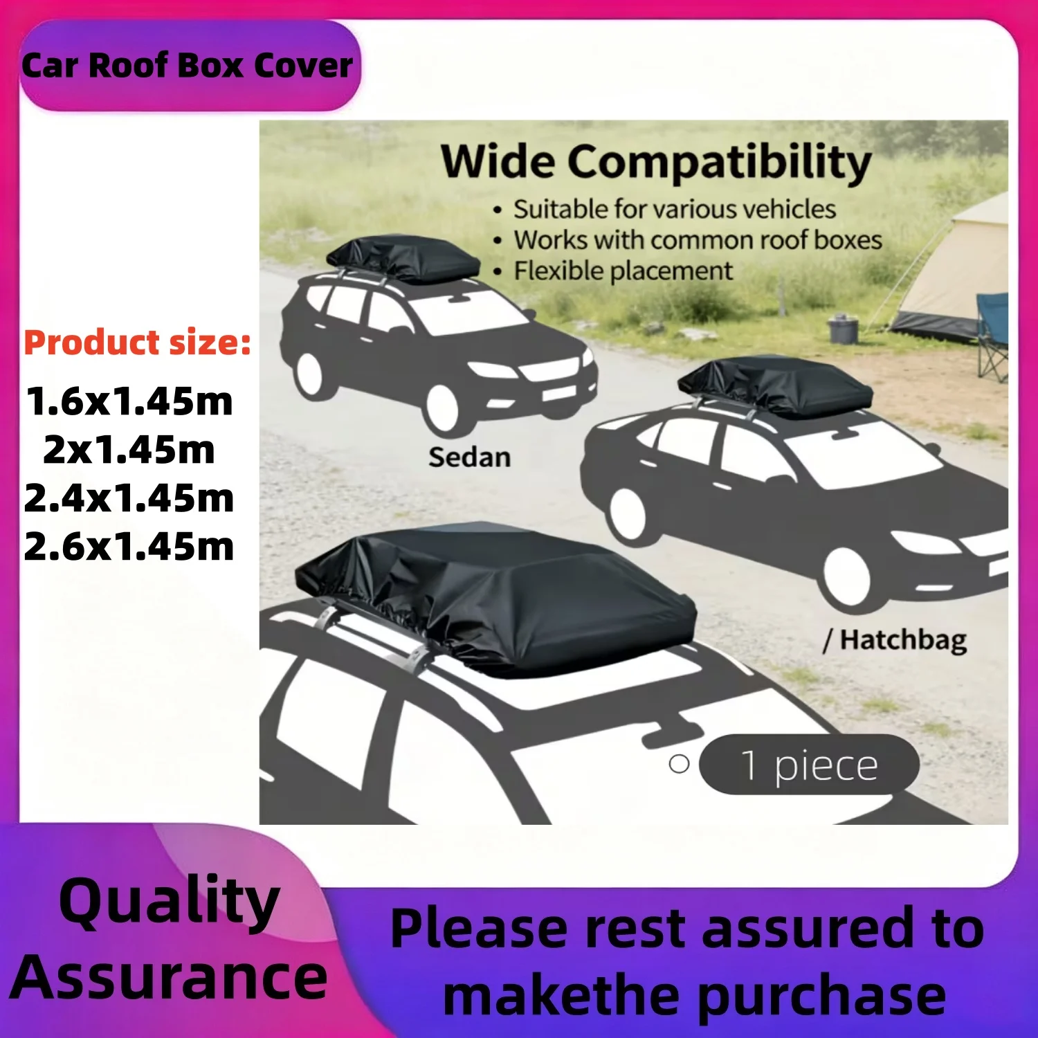 Car Roof Cover, Travel Car Roof Box Cover, Black , Self-Driving Tour Roof Storage Bag, Roof Trunk Cover