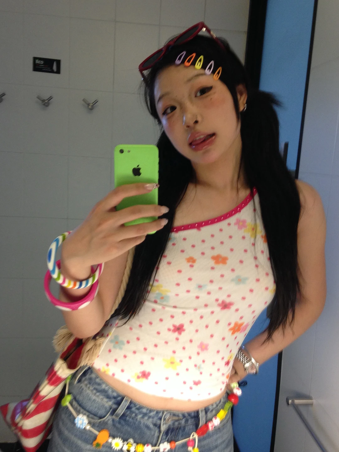 Genayooa Y2k Japońskie Tank Topy Damskie Patchworkowe Bez Rękawów z Nadrukiem Kwiatowym Bluzki z Odkrytymi Ramionami Camis Topy Nieregularne Letnie T-shirty