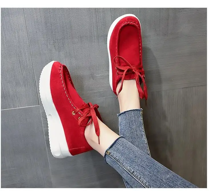 New Women Casual Shoes Height Wedge heel Black Woman Fashion Canvas Shoes Solid Color Spring Chunky Platform Shoes Large size