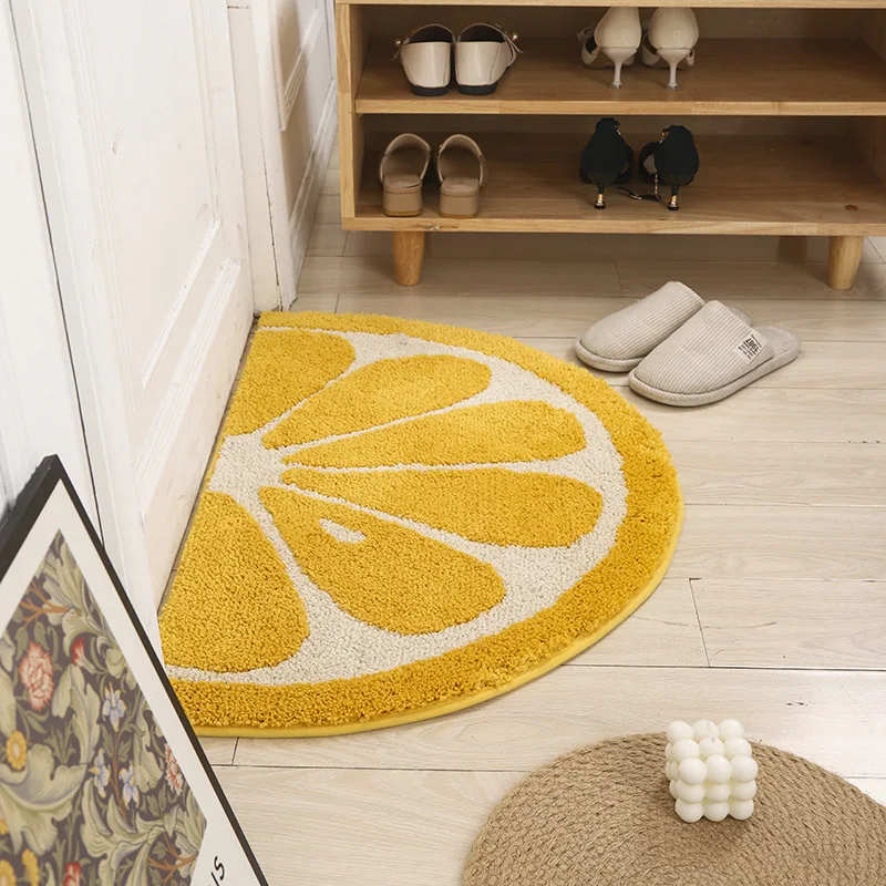 VIKAMA Fresh and Cool Fruit Bathroom Floor Mat for Shower Room Water Absorbent Stain Resistant Wear Resistant Rug for Home Decor