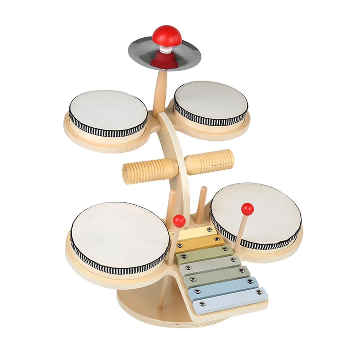 

11 in 1 Kids Drum Set Musical Instruments Musical Toys Wooden Music Percussion Instruments for Kids & Drummers