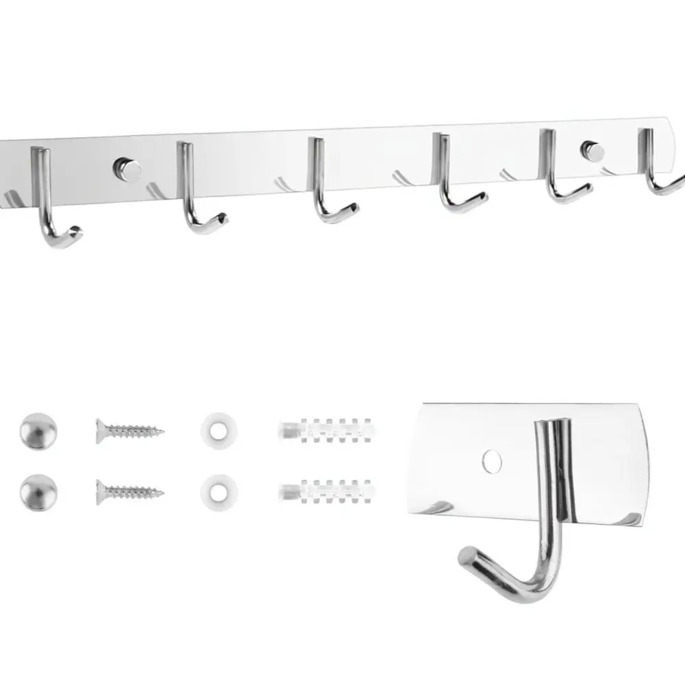 Versatile Stainless Steel Hanging Rack Wall Mounted Hook For Home Kitchen Bathroom Towel Garment Organizer - view 4