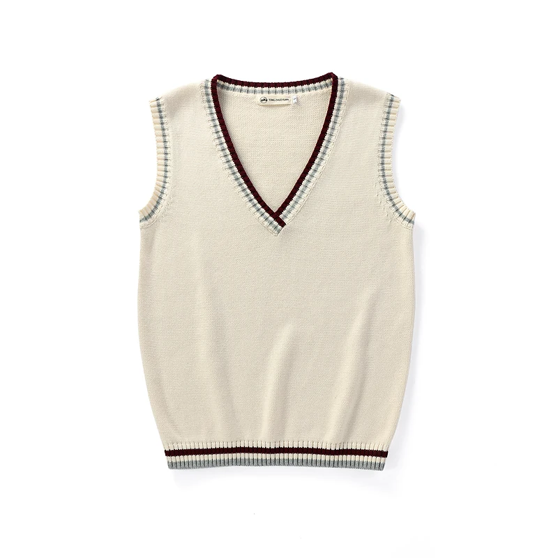 Sleeveless Sweater Vest Women Men V-neck Preppy Students Boys Girls Classic Spring Knitted Jumper Korean Fashion Retro Vest