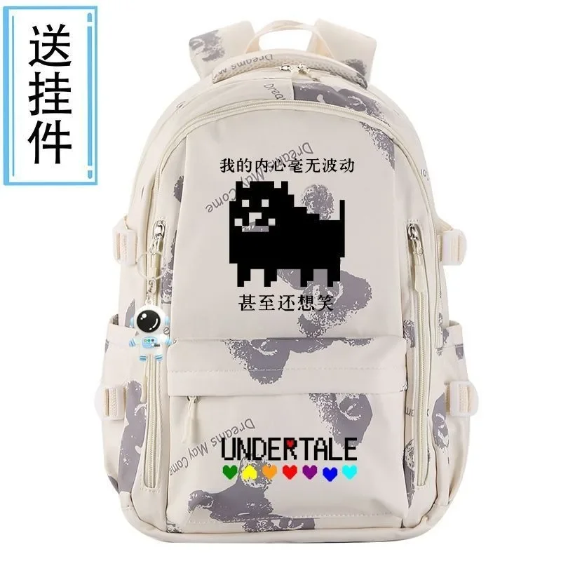 Jaring antilembap, 31 × 44 × 19cm hitam abu-abu merah biru, Undertale Sans, tas sekolah pelajar anak-anak remaja, ransel Anime anak perempuan laki-laki