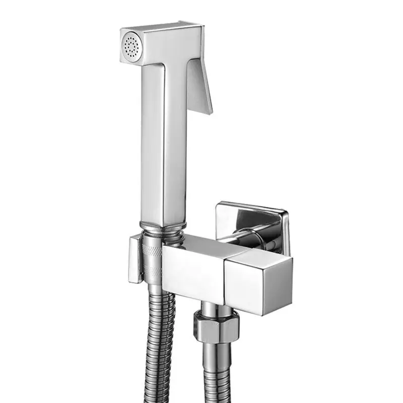 

Toilet Faucets Toilet Bathroom Bidet Faucet - Single Cold Water Shower Sprayer Head Mixer Silver-[A04I Tools]
