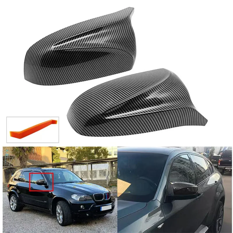 

for BMW X5 E70 X6 E71 2007-2013 modified horn rearview mirror shell Car side rearview mirror cover rearview cap