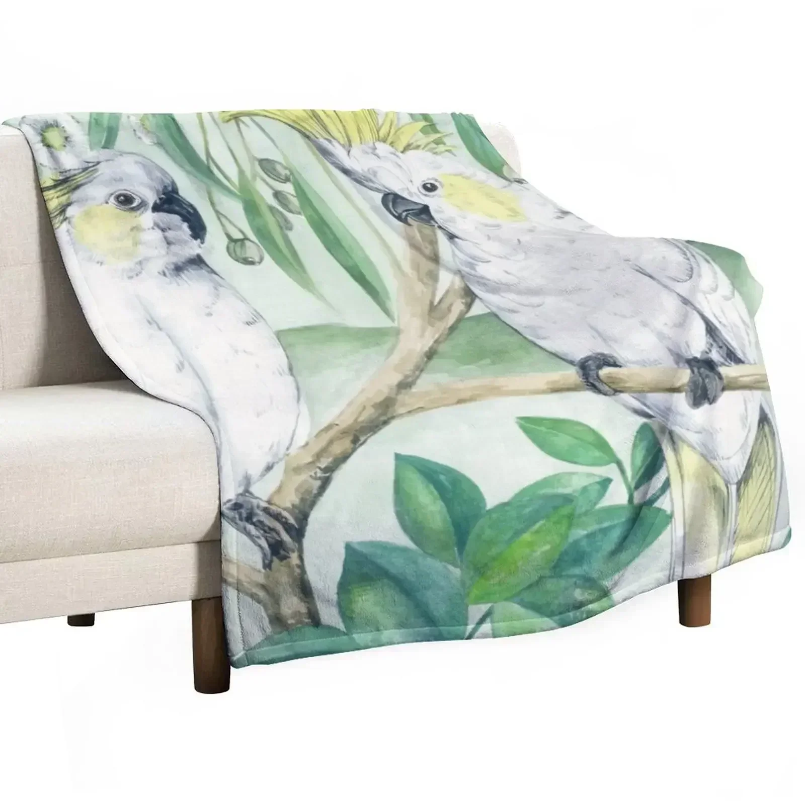 Saffron Cockatoos Throw Blanket wednesday Camping Weighted Designers Blankets