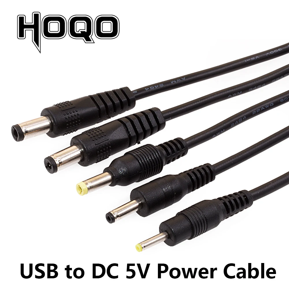 Conector de Cable de alimentación usb a CC de 5V 2m 1m 50cm Universal tipo a USB macho a enchufe de CC 5,5*2,5mm/2,1mm 2,5*0,7mm 3,5*1,35mm 4,0*1,7mm cable