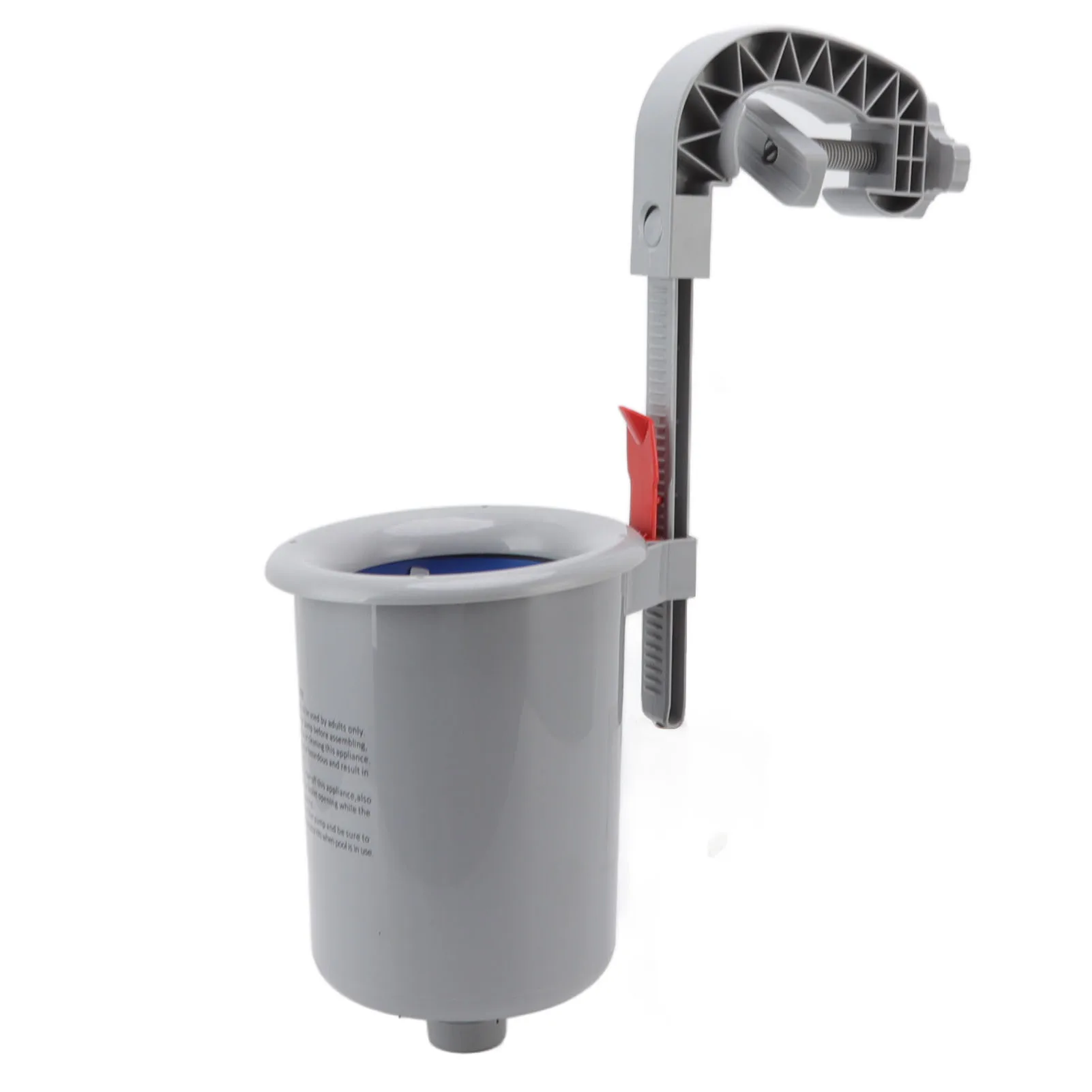 Pool Surface Skimmer Kit Plastic Gray Wall Mounted Automatic Cleaner Filter Efficient Debris Collector for Outdoor Swimming Pool