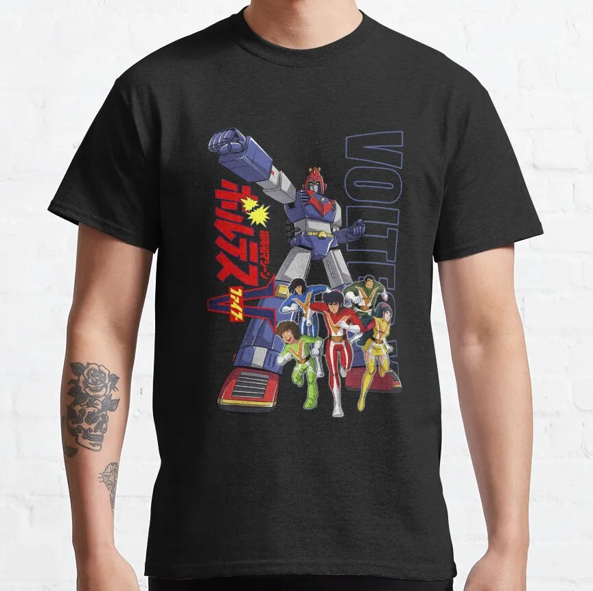 

ROBOT VOLTES V Anime Gift t shirt Japan Robot Mecha graphic tee Y2K Clothes 100% Ccotton printed Large size Tops