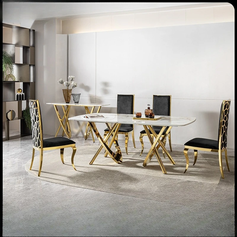 Lichte luxe marmeren eettafel