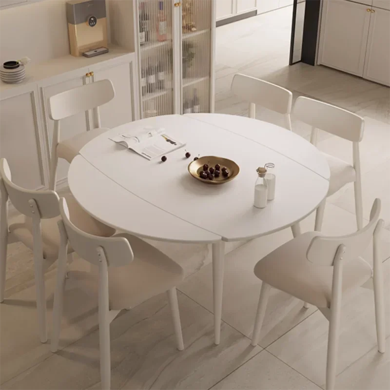 

Design Folding Dining Table Expandable White Elegant Nordic Dining Table Industrial Luxury Mesa Comedor Kitchen Furniture