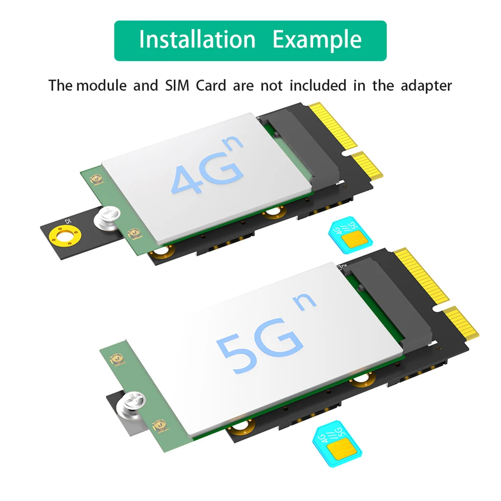 M.2 Key B to Mini PCI-E Adapter with Dual NANO SIM Card Slot for 3G/4G/5G Module for Desktop Laptop 3042/3052 Type M2 Key B Card