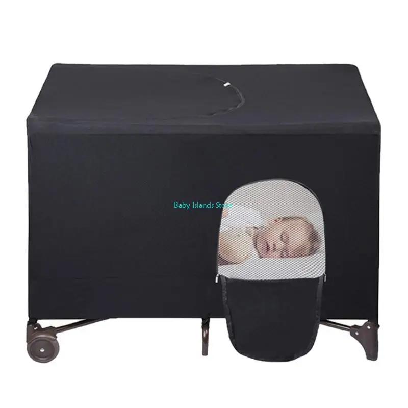 

K92D Infants Bed Sunshade Cover Tent for Travel Cribs Provide Sleeping Space for Baby with Side Pocket Designing