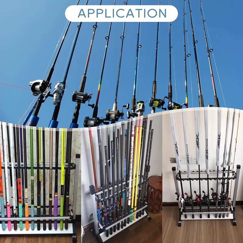 Imagem -05 - Liga de Alumínio Pesca Rod Rack Pesca Rod Holder Stand Pesca Varas Pólo Holder Organizador Rack Pesca Rod Tools Capacidade 24 Pcs 12 Pcs