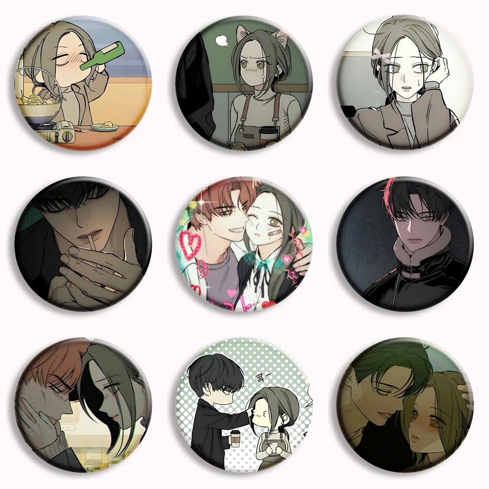 Korean Manga Tears on a Withered Flower Anime Soft Button Pin Beom Tae-Ha Hesu Webtoon Manhwa Brooch Badge Bag Decor Jewelry