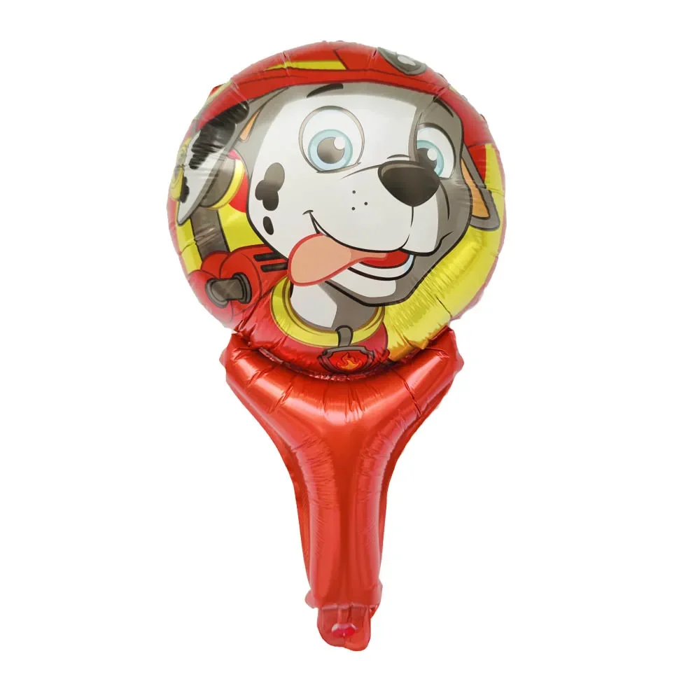 10Pcs 25*35Cm Paw Patrol Hand Stick Foil Balloons Globals Cartoon Dog Strip Balls Sids Boy Birthday Party Inflatable Toys Gift