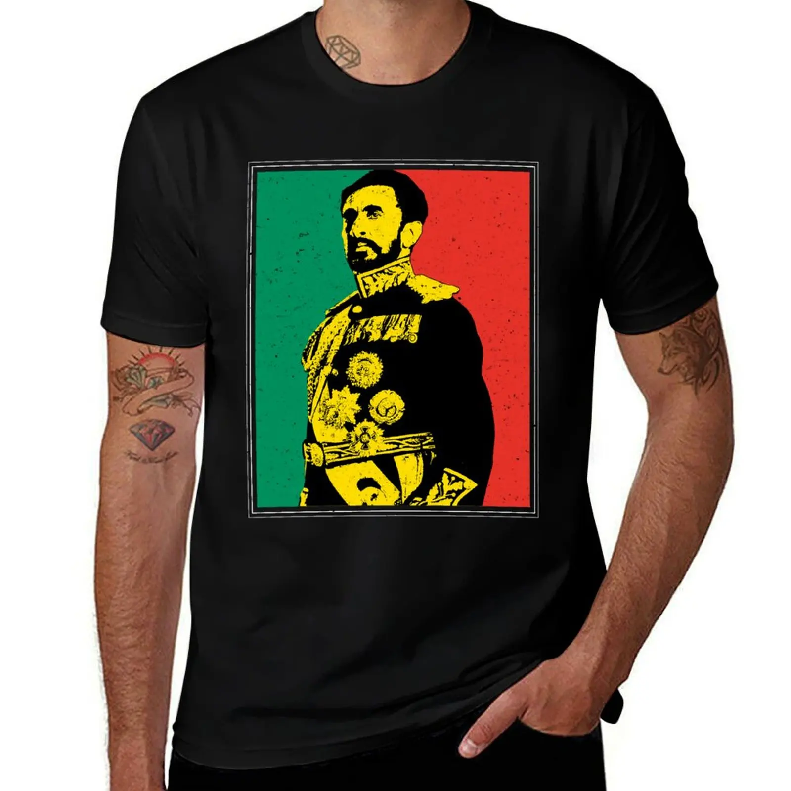 

Peace Selassie King Rastafari Jah Old Birthday T-Shirt Casual Basic Short Sleeve T-Shirt
