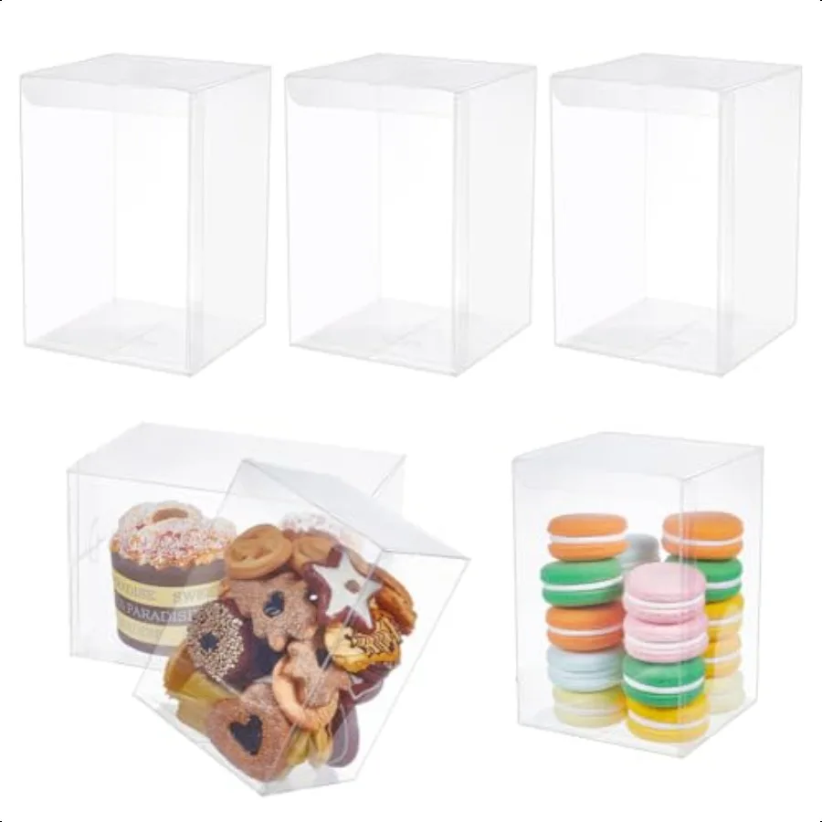 

10pcs Clear Plastic Favor Box 4x4x6 Inches