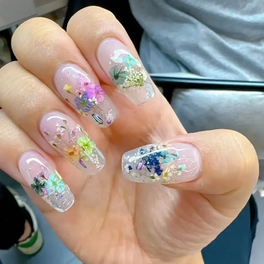 

24 шт. красочные цветочные наклейки для ногтей, акварельные, самоклеящиеся, долговечные, для летнего ежедневного декора и вечеринок, бесплатная доставка