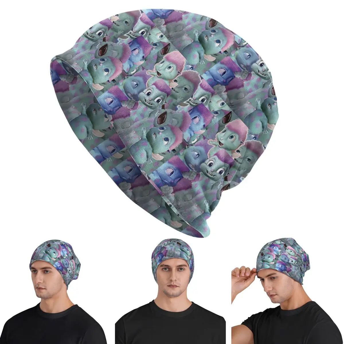 Bibble Collage Warm Knitted Cap Hip Hop Bonnet Hat Autumn Winter Outdoor Beanies Hats for Men Women Adult