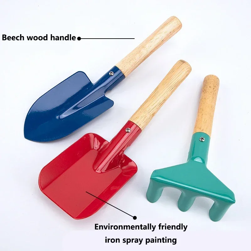 Imagem -04 - Kids Gardening Tool Grupo Colher Infantil pá Ancinho Espátula Garfo Brinquedos de Escavação Portátil Seguro Praia Areia Playing Tools Pcs