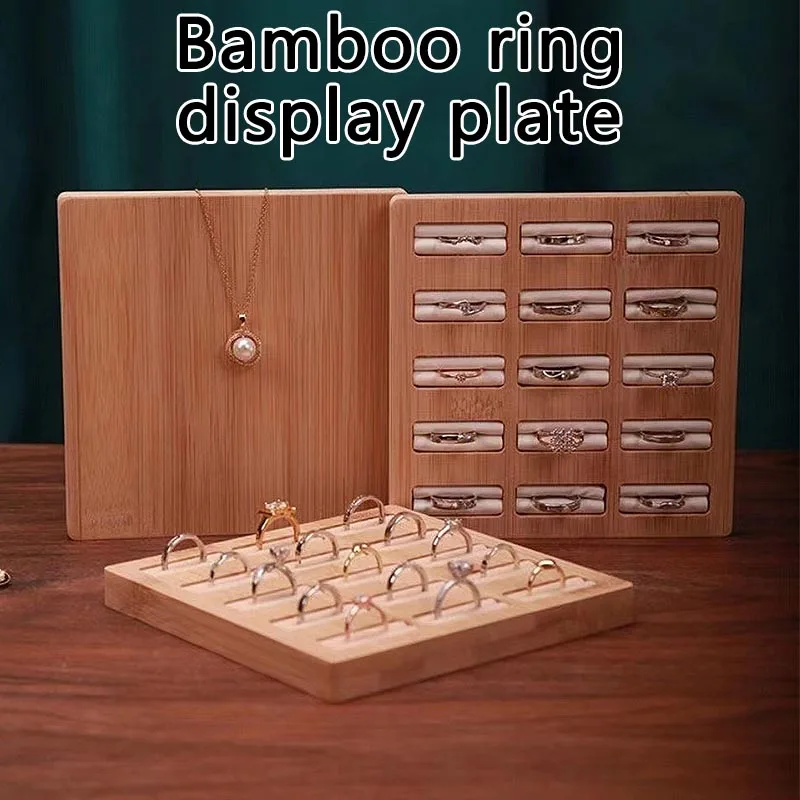

New Bamboo Ring Storage Tray Ring Display Used for Earrings Jewelry Ring Storage JJH06
