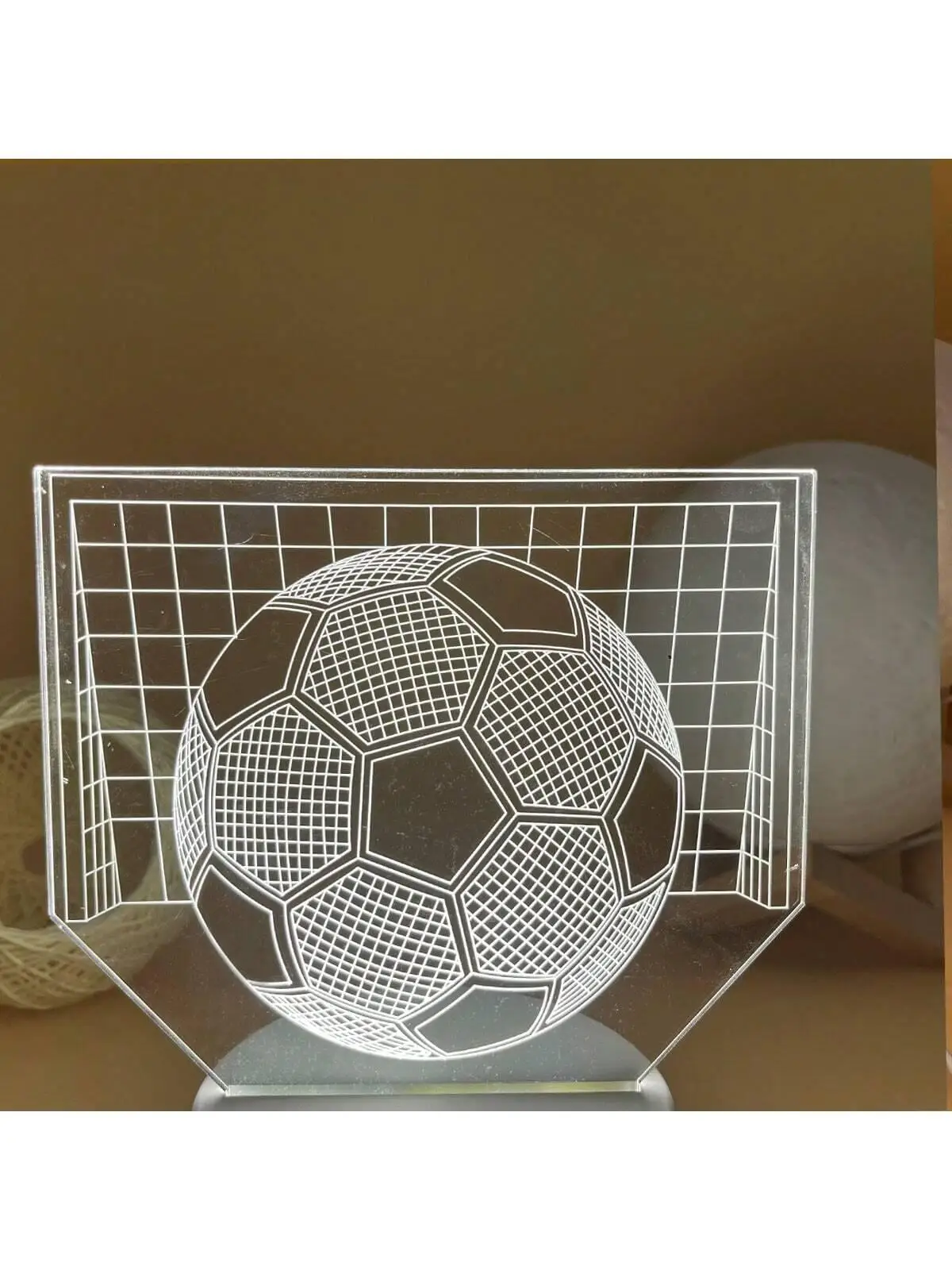 1pc Football 3D Night Light, 3D Optical Illusion Lamp With Touch, 7-Color Changing Ambient Light For Bedroom