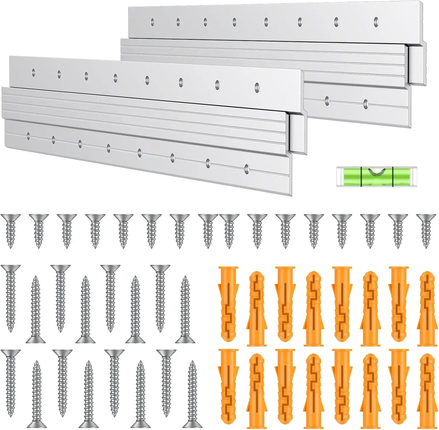 

2 Pairs 18 Inch French Cleat Hanger 100 lbs Load Heavy Duty French Cleat Picture Hanger Aluminum Alloy Mirror Hanging H