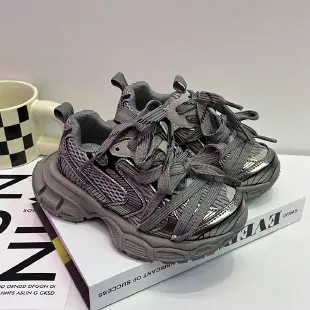 Детские кроссовки Chunky 2026: Новые модные универсальные баскетбольные кроссовки для девочек и мальчиков, дышащие, для школы и повседневной носки