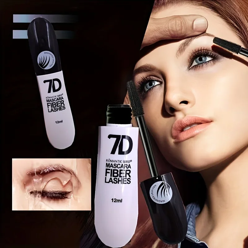 7D Fiber Lash Set Waterproof Sweatproof Stainproof Slimming Base Mascara Suitable for All Skin Types Long-Lasting Mascara