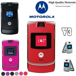 Classic Recommended Mobile Phone Motorola RAZR V3 Mobile Phone Folding Clamshell Original GSM 850/900/1800/1900 Convenient