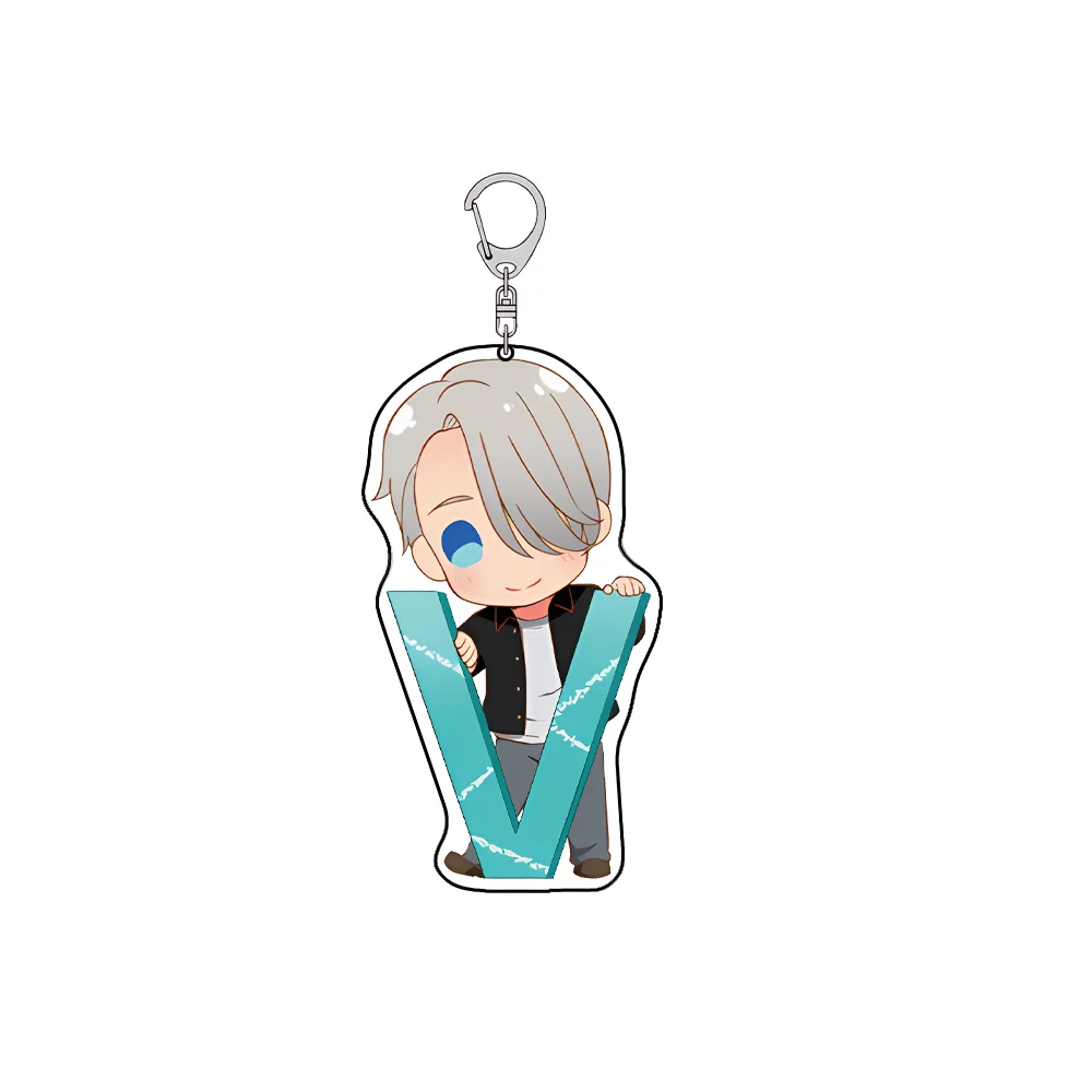 Yuri!!! on Ice 6cm Acrylic Keychain Yuuri Katsuki and Yuri Plisetsky Cute Q Chibi Figure Skating Backpack Pendant Birthday Gift view 3