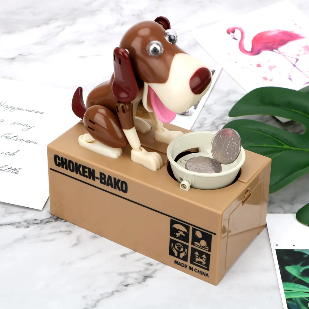 1PC Creative Electric Cartoon Eating Money Dog Piggy Bank Fortune Dog Piggy Bank Children'S Birthday Gift Toys