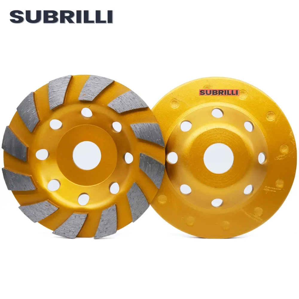 SUBRILLI Mola diamantata 125mm Smerigliatrice a disco diamantato per pietra di cemento Utensile manuale abrasivo Blocco di levigatura da 5 pollici